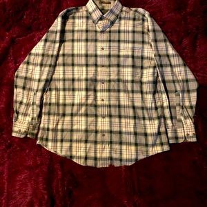 Flannel dress shirt button down green